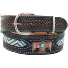 B953A - Black Vintage Beaded Belt Belt