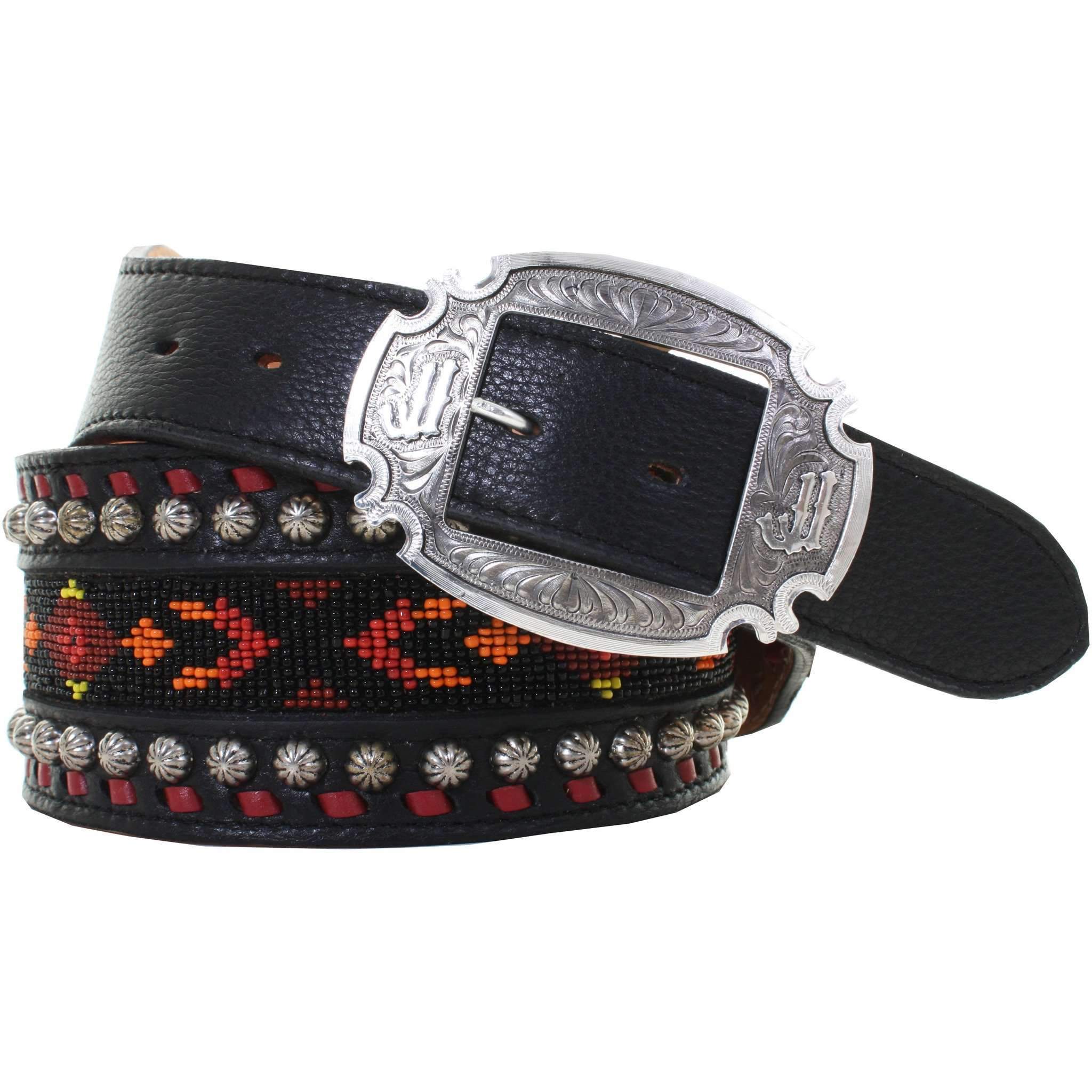 B965 - Sunset Beaded Black Belt Belt