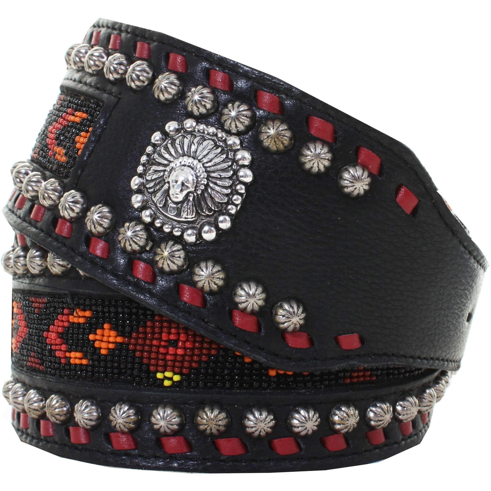 B965 - Sunset Beaded Black Belt Belt