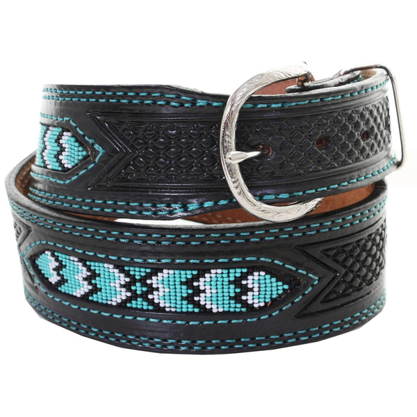 B969 - Black Beaded Belt - Double J Saddlery display picture 1