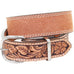 B981 - Natural Rough Out And Floral Tooled Belt Belt