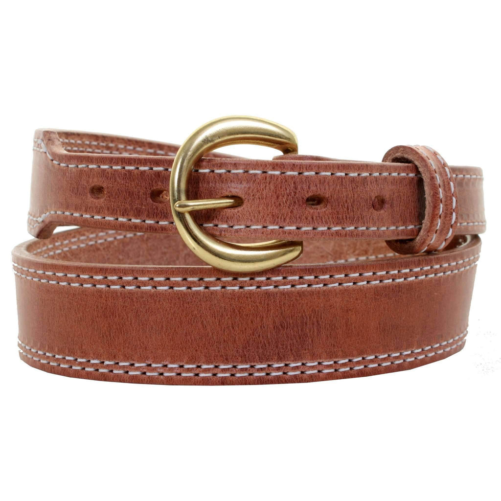 B998 - Harness Leather Tapered Stitched Belt Belt