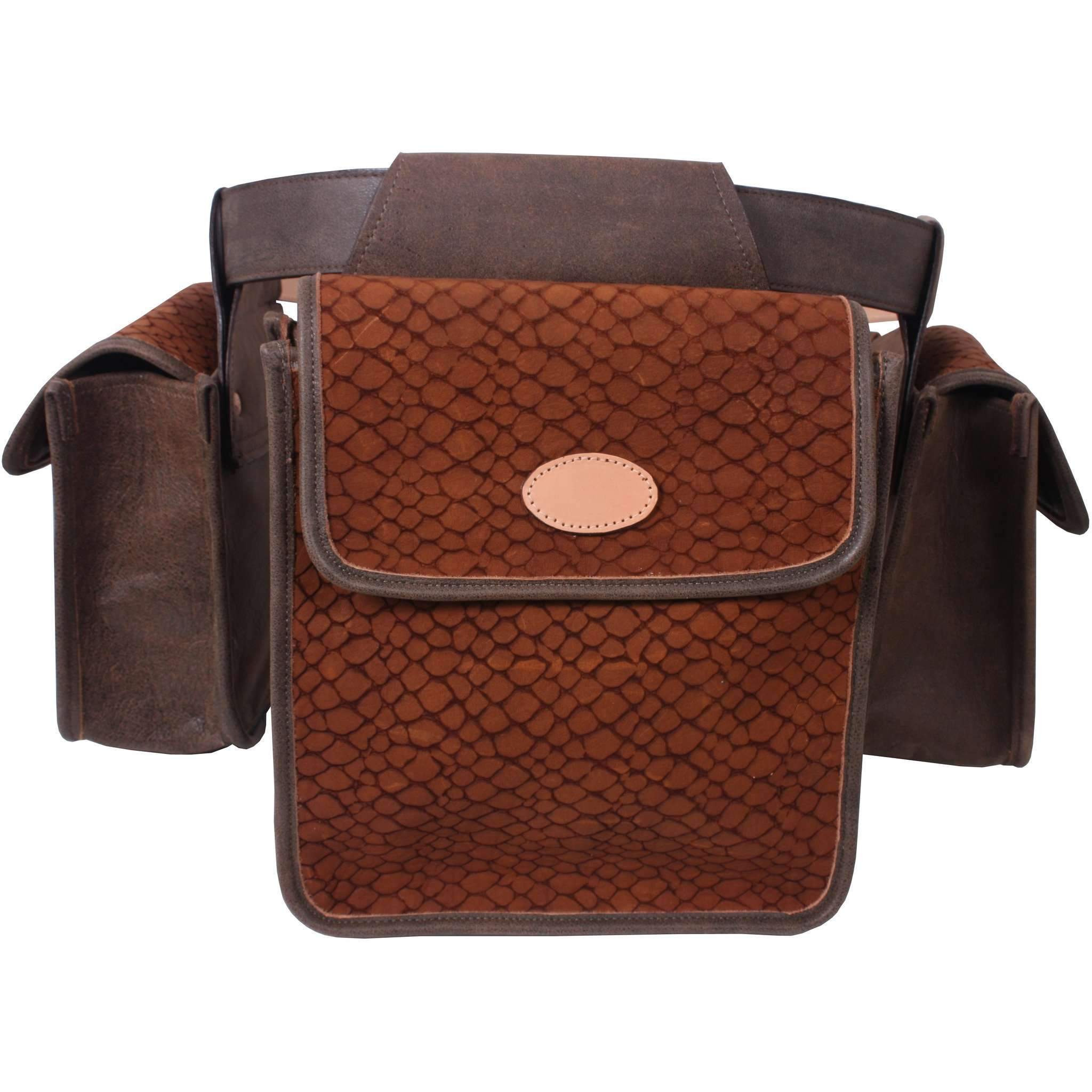 Bb08 - Cognac Gator Print Suede Bird Bag Hunting