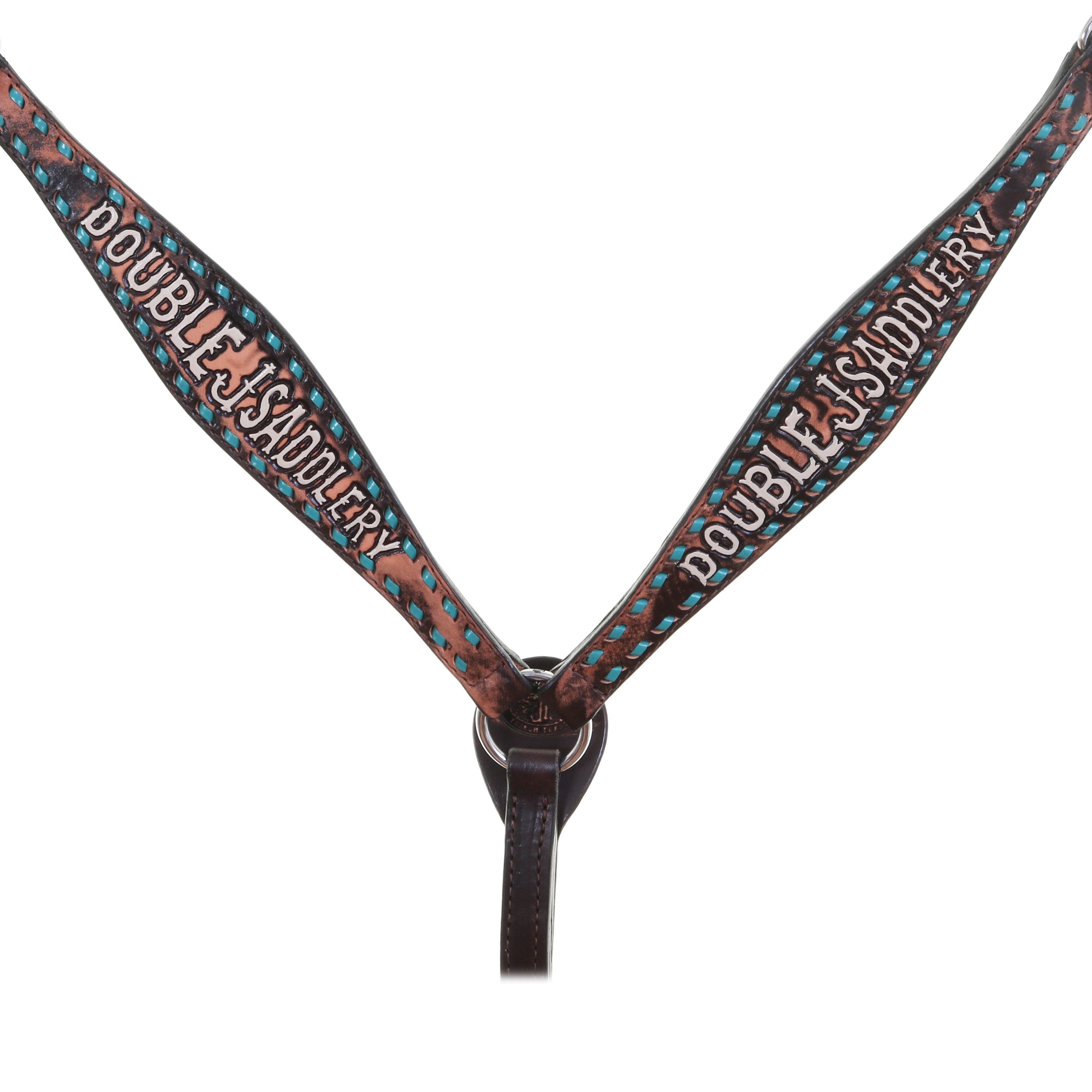 Bc1026 - Brown Vintage Double J Breast Collar Tack