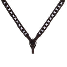 Bc1051 - Brown Rough Out X Design Breast Collar Tack