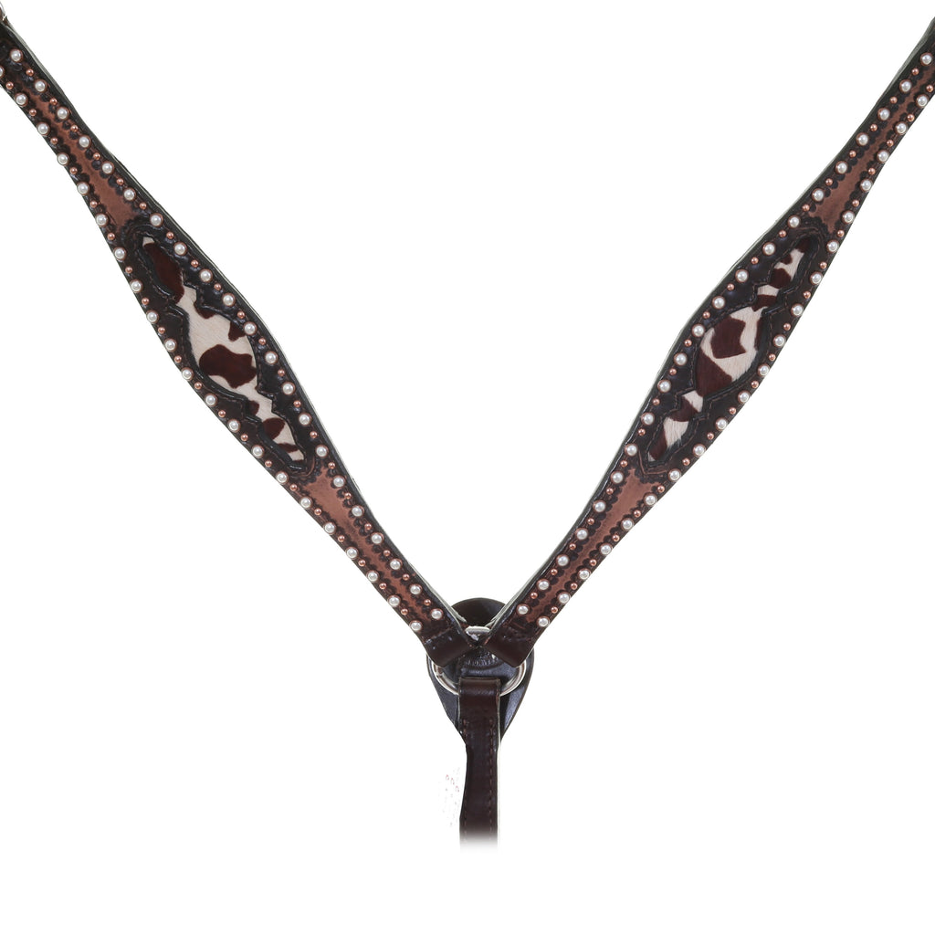BC1055C - Brown Vintage Giraffe Hair Inlay Breast Collar