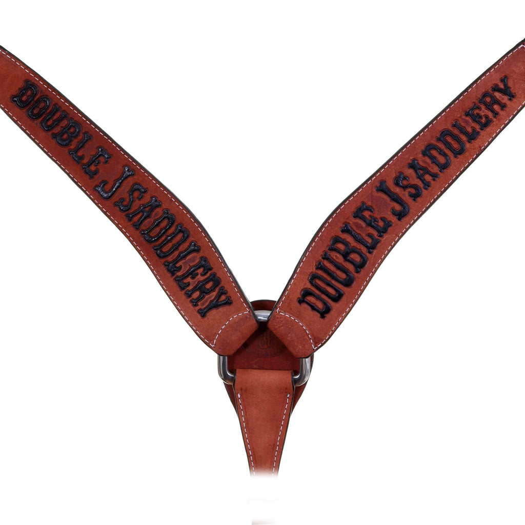 Bc802C - Chestnut Rough Out Double J Breast Collar Tack