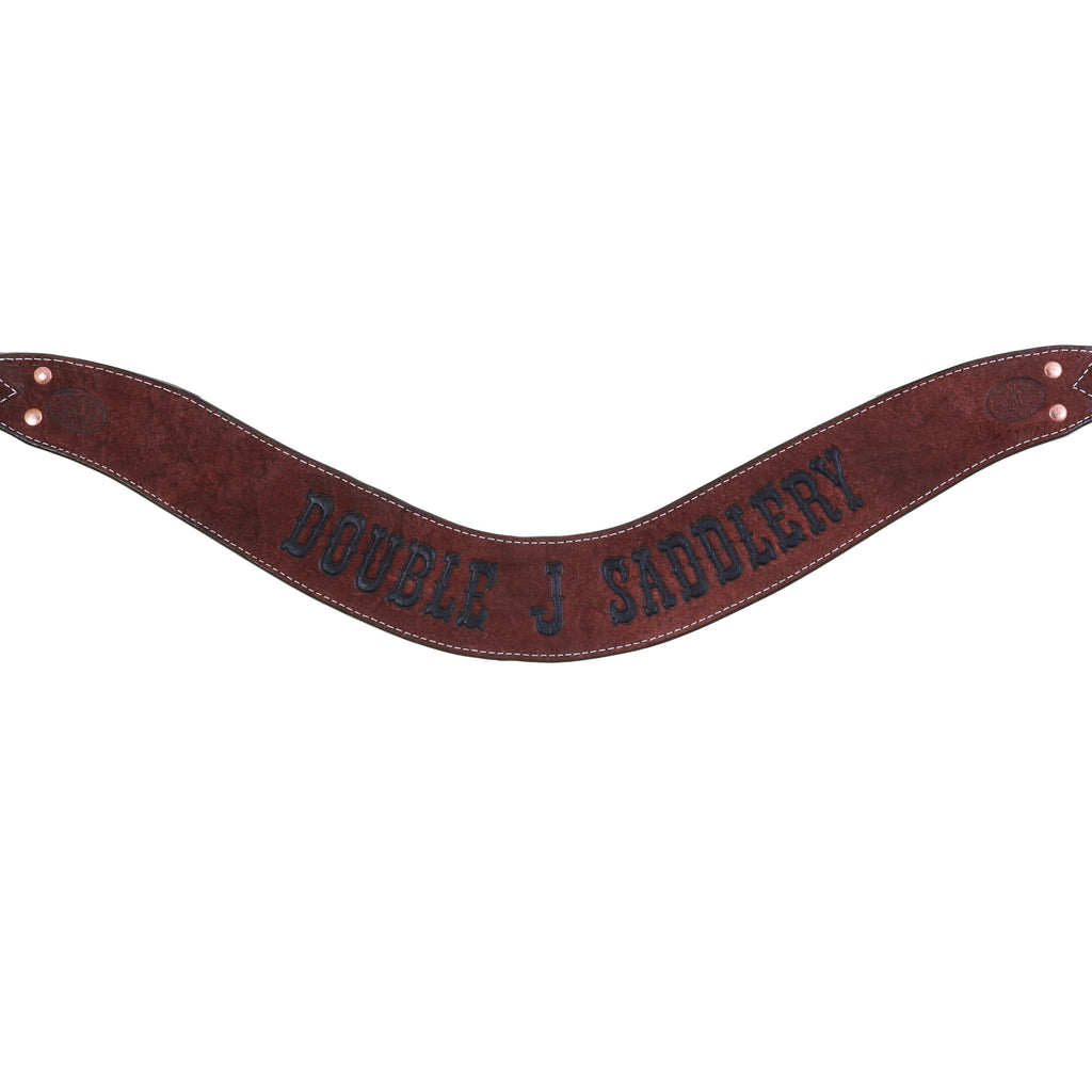 Bc920 - Brown Rough Out Tooled Djs Breast Collar Tack