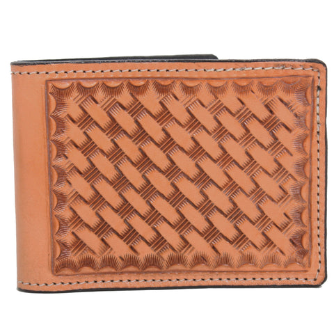 Bf01 - Hand-Tooled Mens Bifold Wallet Wallet