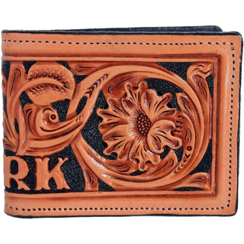 Bf22 - Hand-Tooled Mens Bifold Wallet Wallet