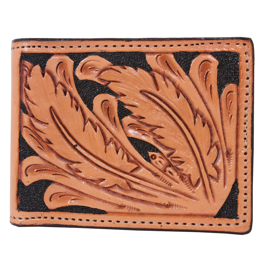 Bf24 - Hand-Tooled Mens Bifold Wallet Wallet
