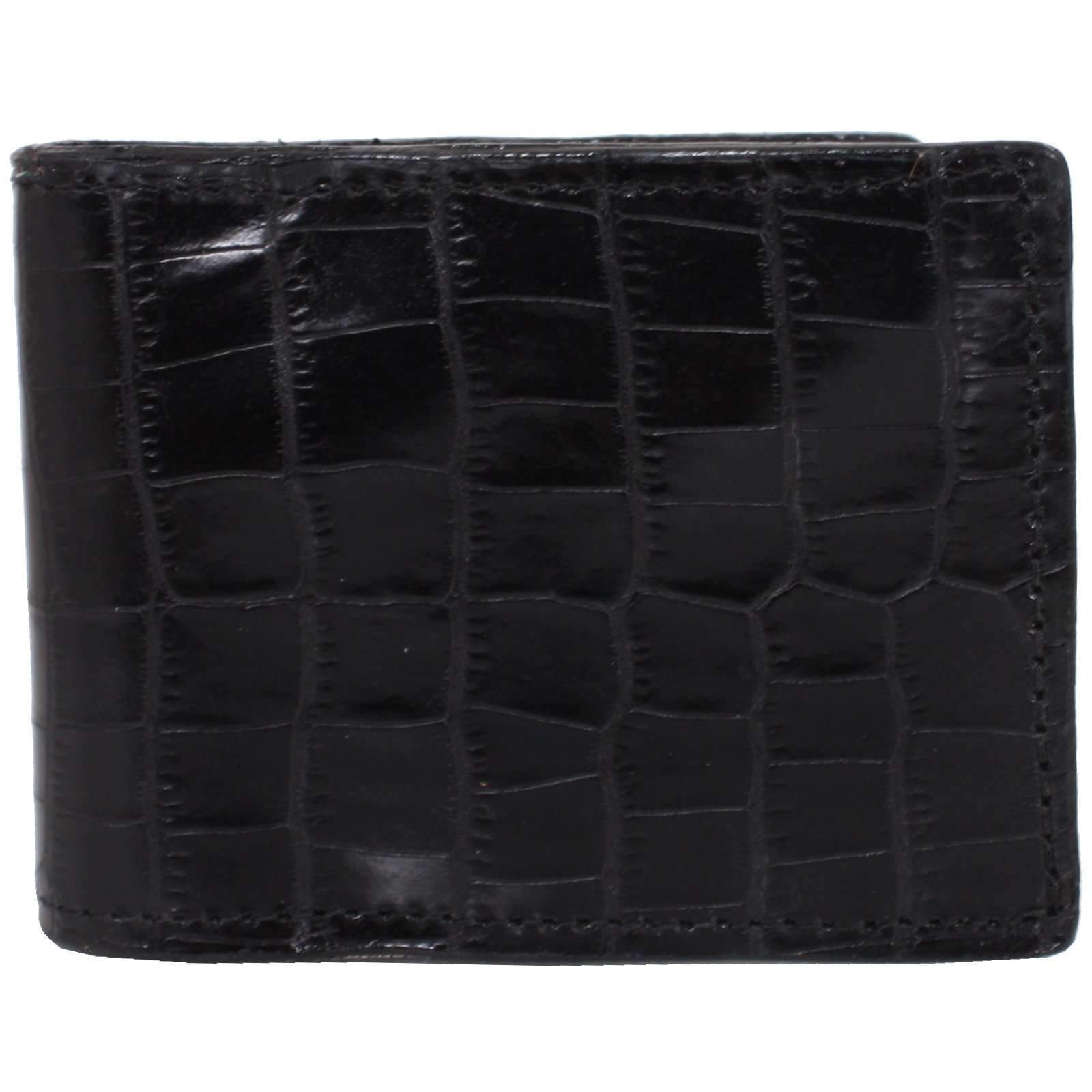 Bf29 - Black Mini Africana Print Mens Bifold Wallet Wallet