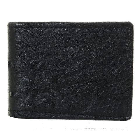 Bf49 - Black Ostrich Print Bifold Wallet Wallet