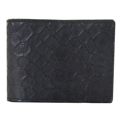 BF55 - Black African Fish Scale Print Bifold Wallet