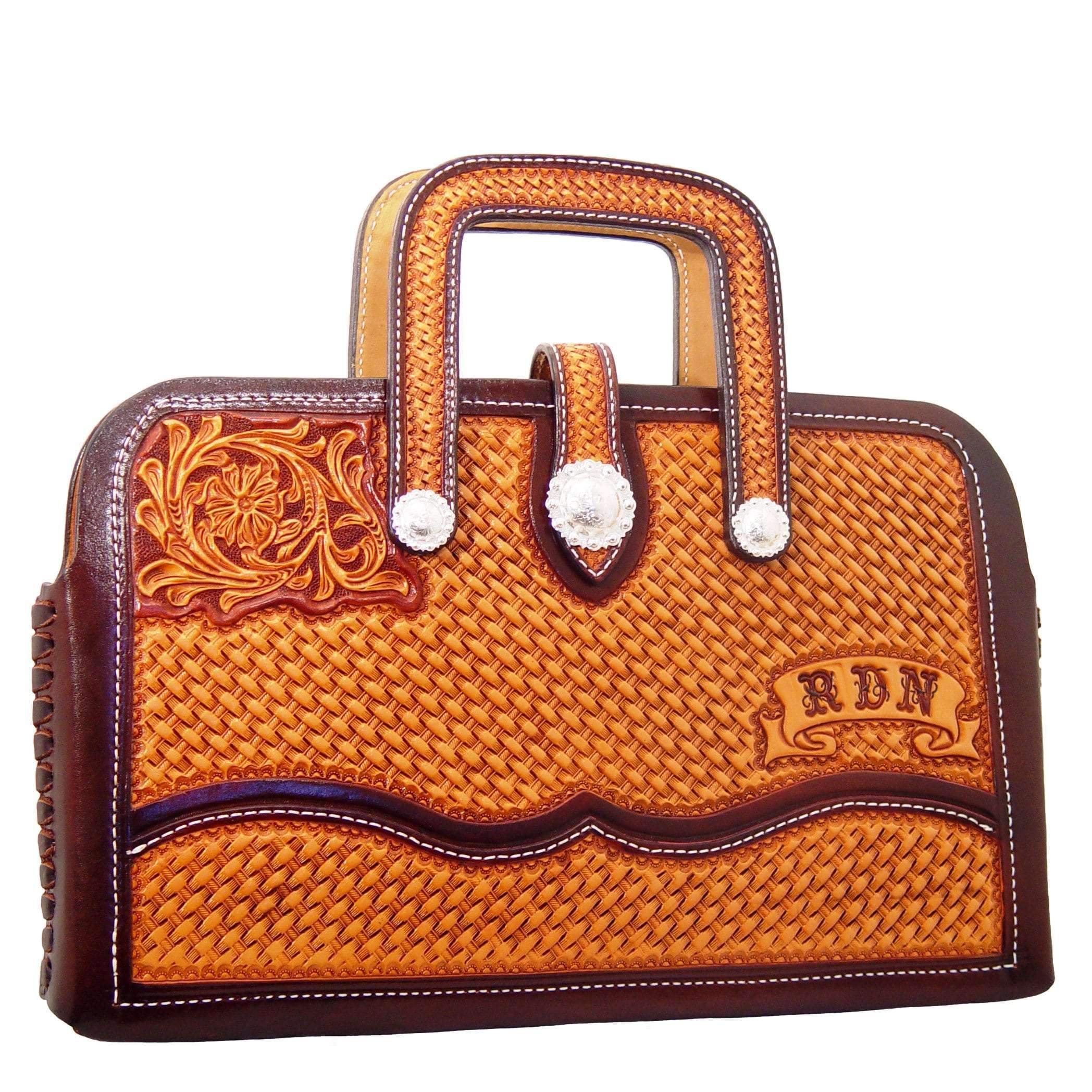 Briefcase06 - Basket Weave Tooled Briefcase Accessories