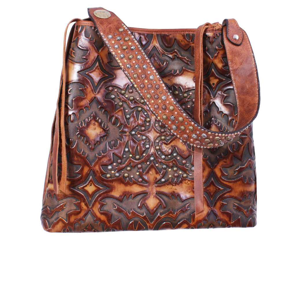 Bt134 - Laredo Burnt Brown Big Tote Handbag