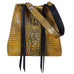 Bt153 - Canary Hornback Gator Print Big Tote Handbag