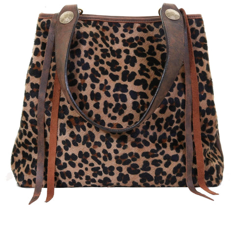 Bt71 - Leopard Hair Big Tote Handbag