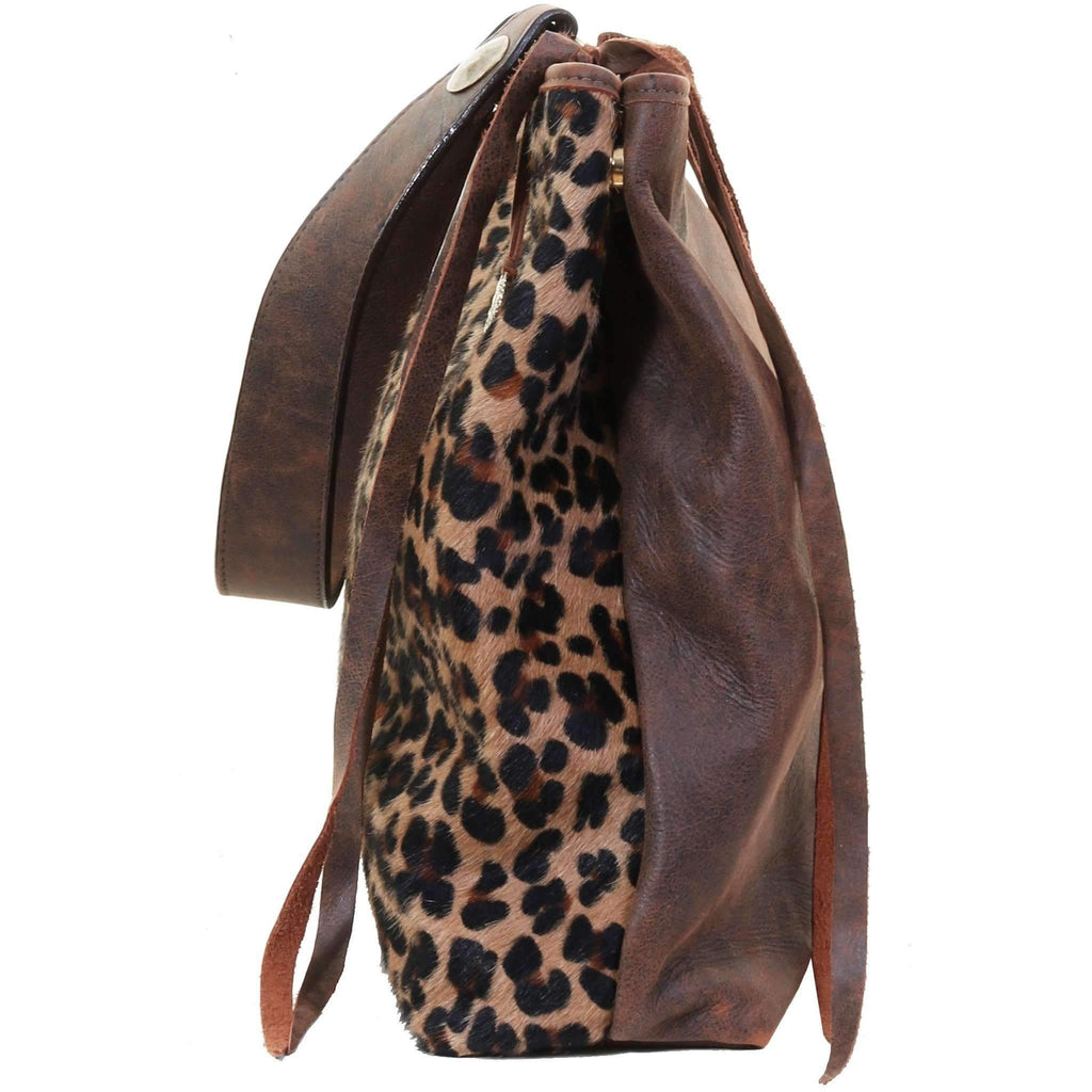 Leopard Print Pony Hair Leather Clutch Bag Handmade Hair on -  Israel
