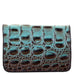 Bus77 - Turquoise/brown King Croc Print Business Card Holder Accessories