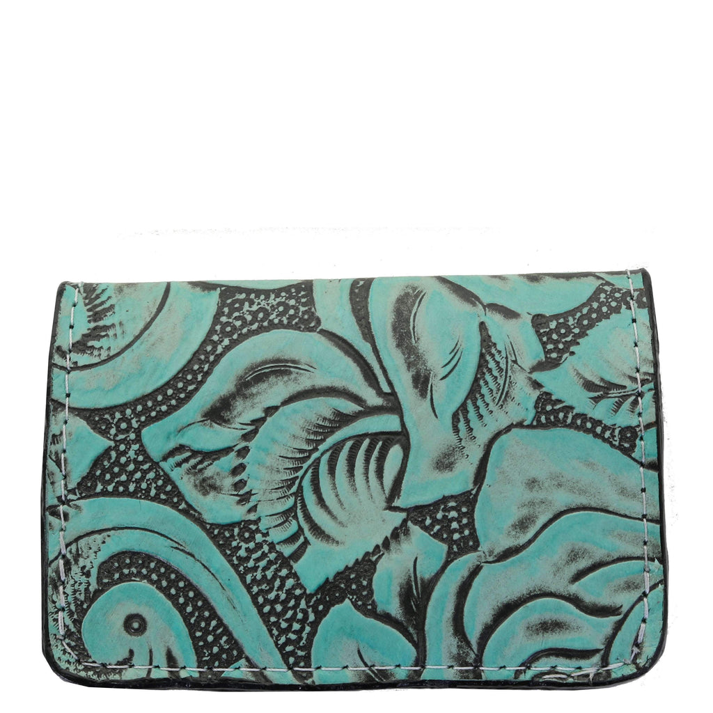 Bus89 - Turquoise Antique Floral Business Card Holder Accessories