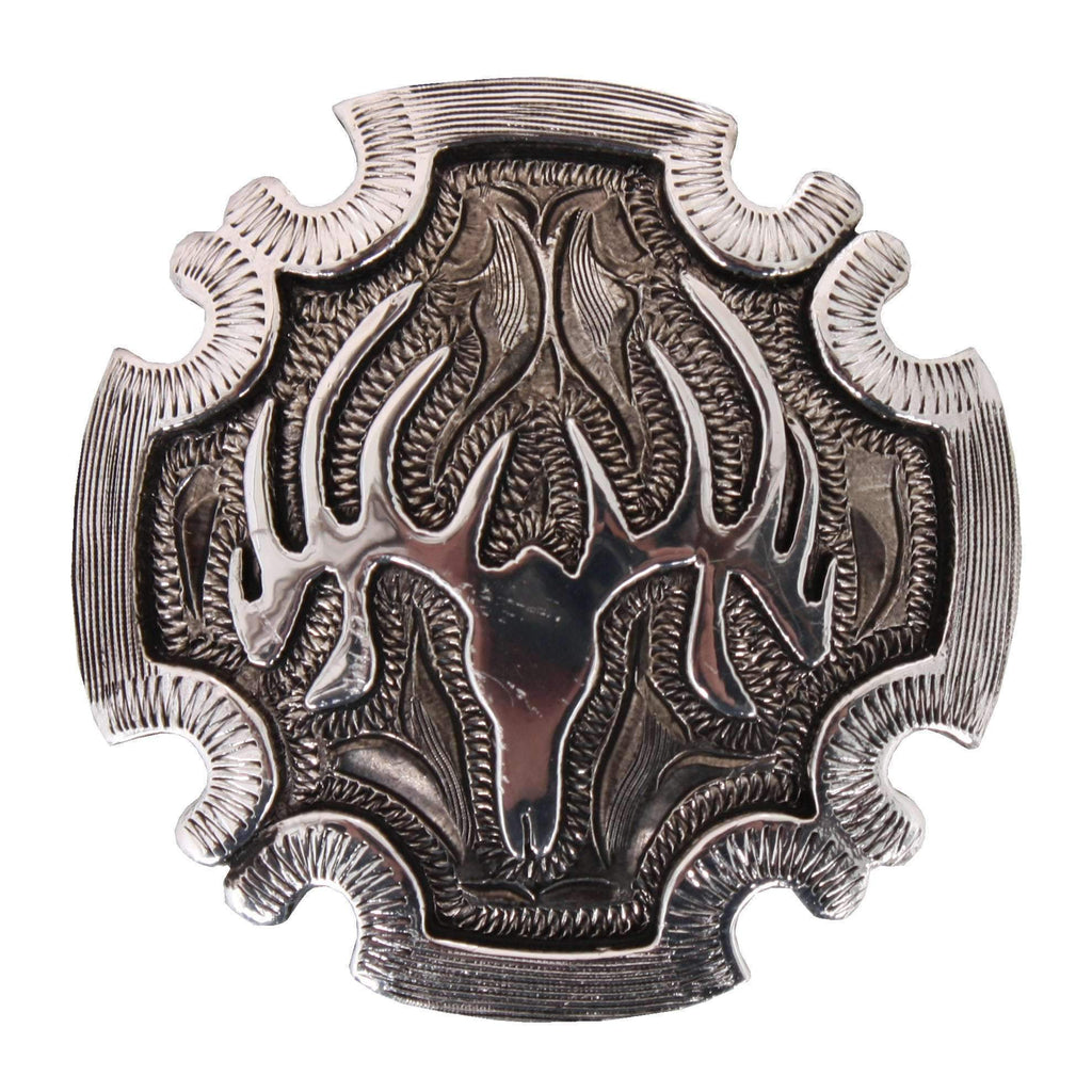 C1018A - Antique Silver Deer Horn Concho Concho