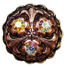 C1527 - Antique Copper With 3 Crystal Concho Concho