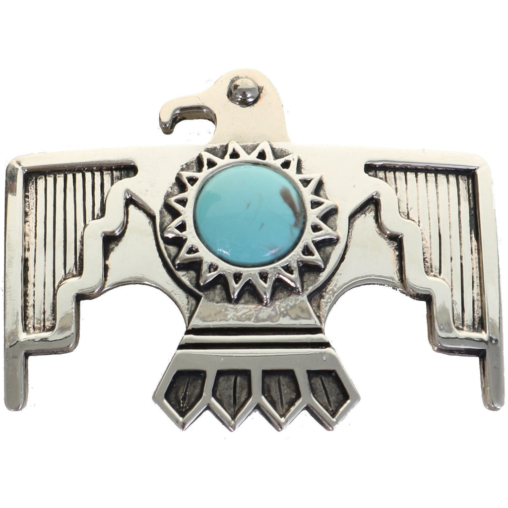 C1566 - Silver Thunderbird Concho With Turquoise Stone