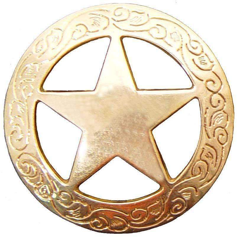 C284 - Brass Texas Ranger Star Concho Concho