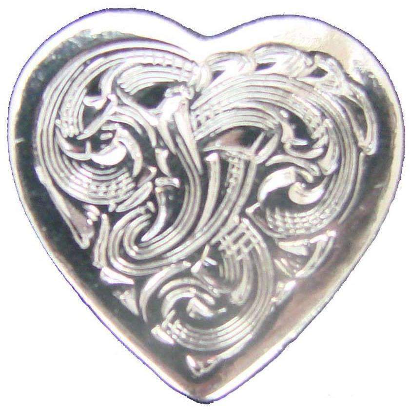 C301 - Silver Heart Suit Of Cards Concho Concho