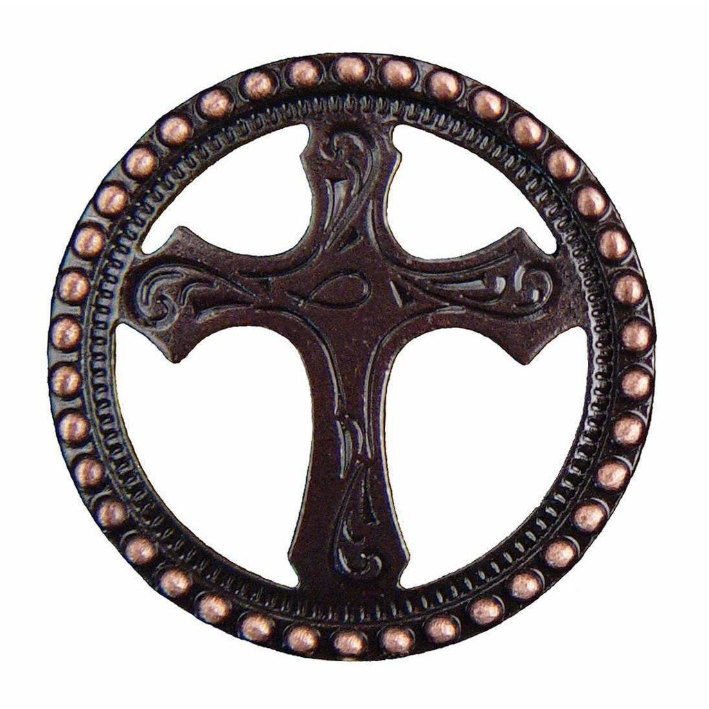 C512 - Antique Copper Filigree Cross Concho Concho