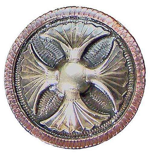 C696 - Antique Silver Maltese Cross Overlay Concho Concho