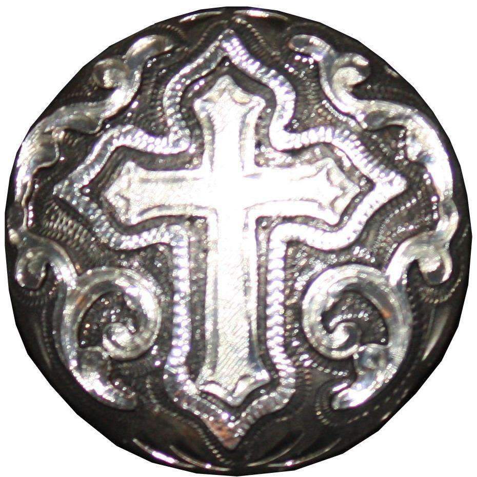 C940 - Antique Silver Cross Concho Concho