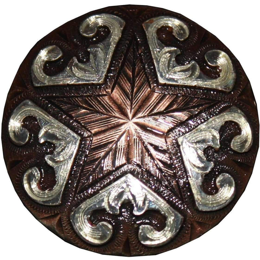 C958 - Copper Engraved Star Concho Concho