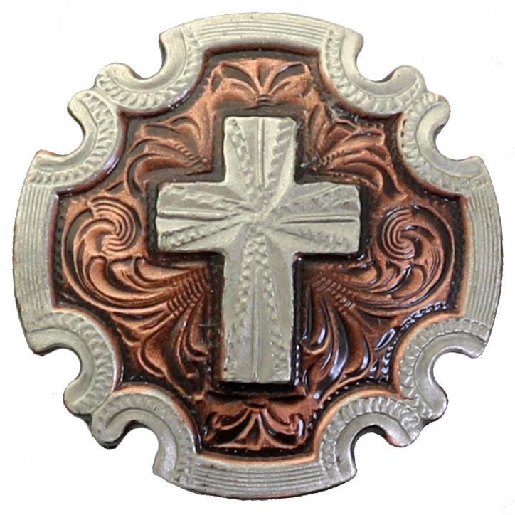 C986 - Antique Copper Cross Concho