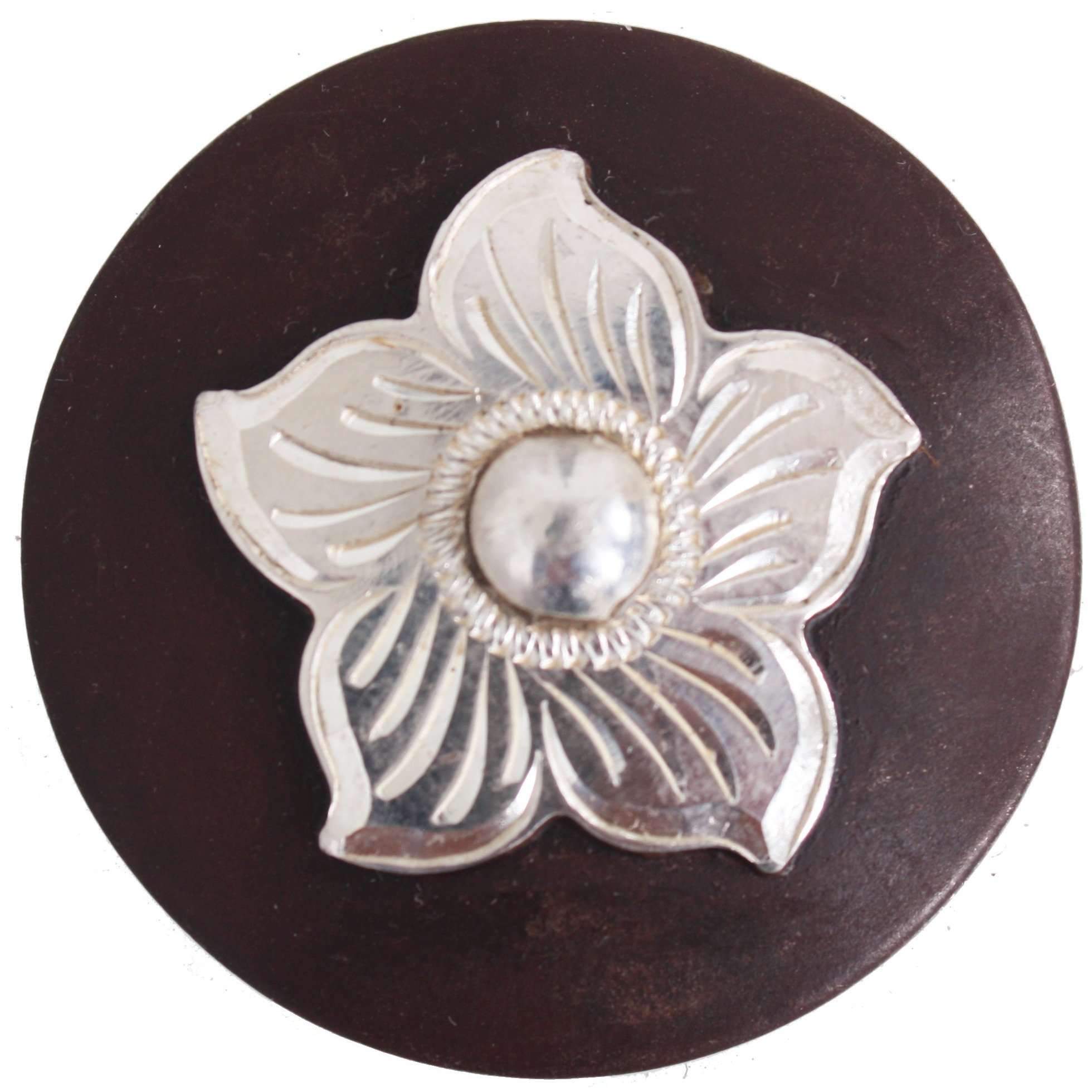 Double Flower Silver Concho - Montana Leather Company