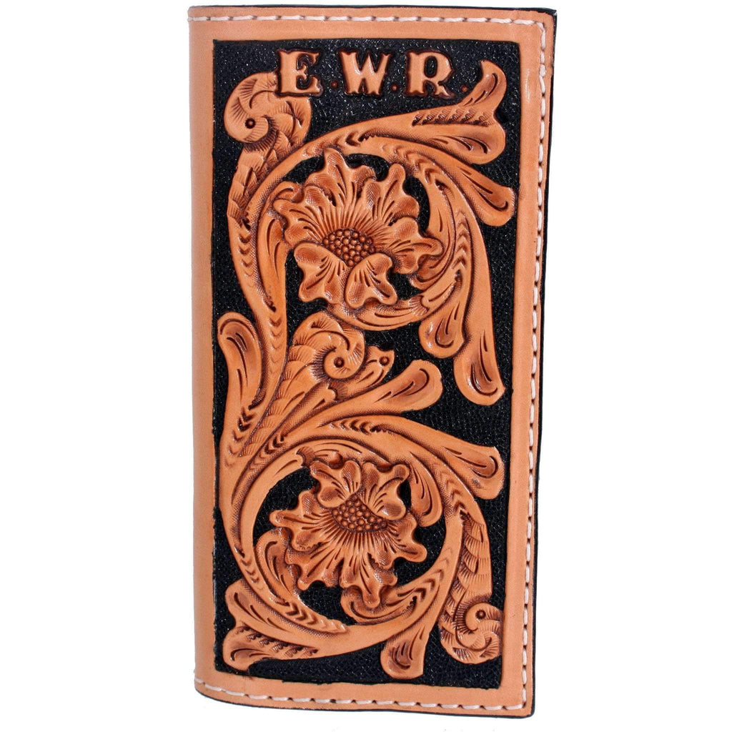 Cb30 - Hand-Tooled Checkbook Wallet Wallet