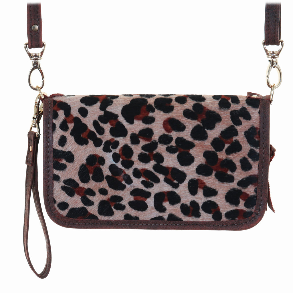 Co168 - Leopard Hair Clutch Organizer Handbag
