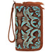 Co176 - Turquoise/brown Laredo Clutch Organizer Handbag