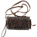 Co180 - Brown Vintage Feather Tooled Clutch Organizer Handbag