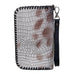 Co202 - Zebra Crocodile Print Clutch Organizer Handbag