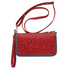 Co205 - Red Floral Print Clutch Organizer Handbag