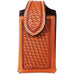 Cpc05 - Natural Leather Basketweave Tooled Cell Phone Holder Accessories