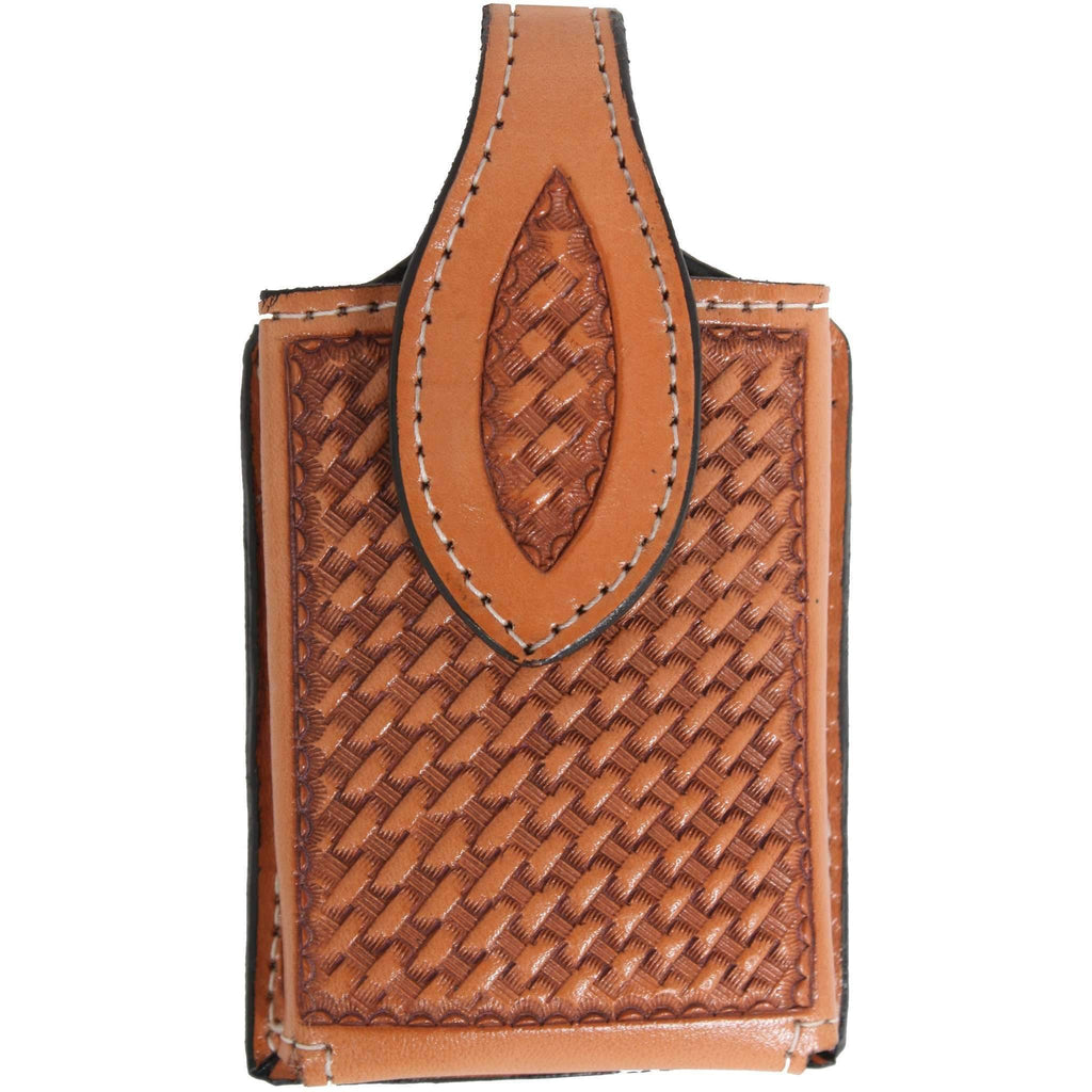 Cpc11 - Natural Leather Tooled Cell Phone Holder Accessories