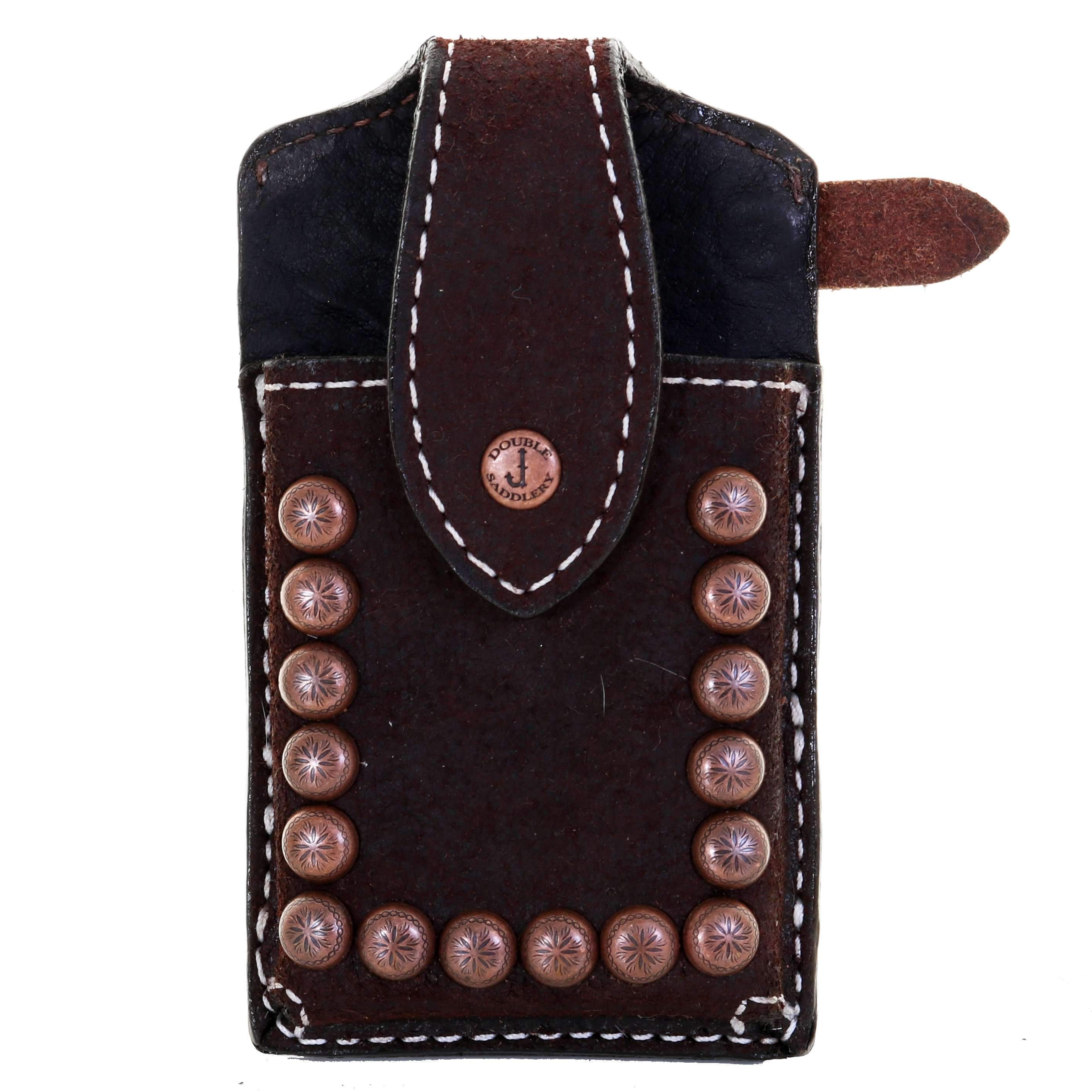 CPC72 - Brown Rough Out Cell Phone Holder - Double J Saddlery