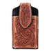 Cpc74 - Natural Leather Tooled Cell Phone Holder Accessories