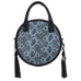 Crtl01 - Turquoise Desert Snake Print Large Circle Tote Handbag