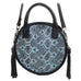 Crtl01 - Turquoise Desert Snake Print Large Circle Tote Handbag