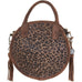 Crtl02 - Cheetah Tan Suede Print Large Circle Tote Handbag