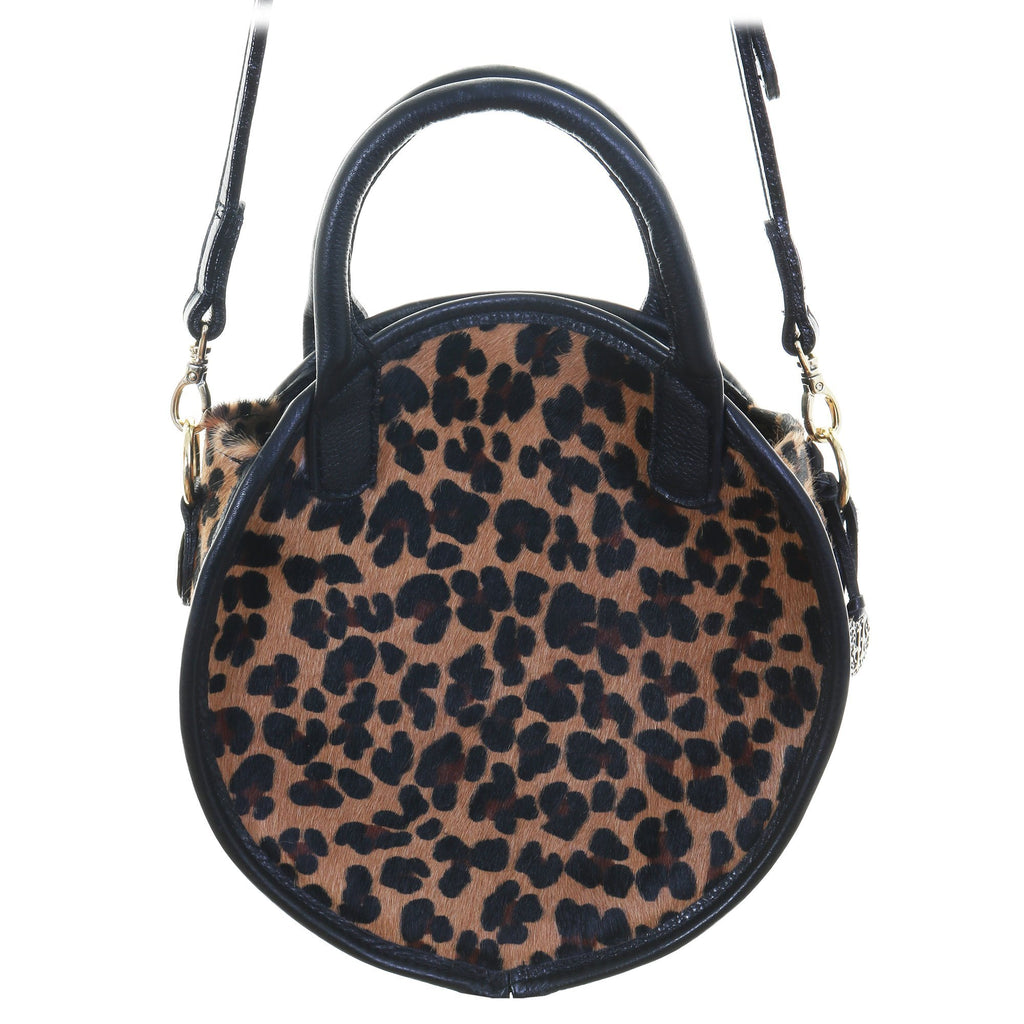 Crtl04 - Leopard Cowhide Large Circle Tote Handbag